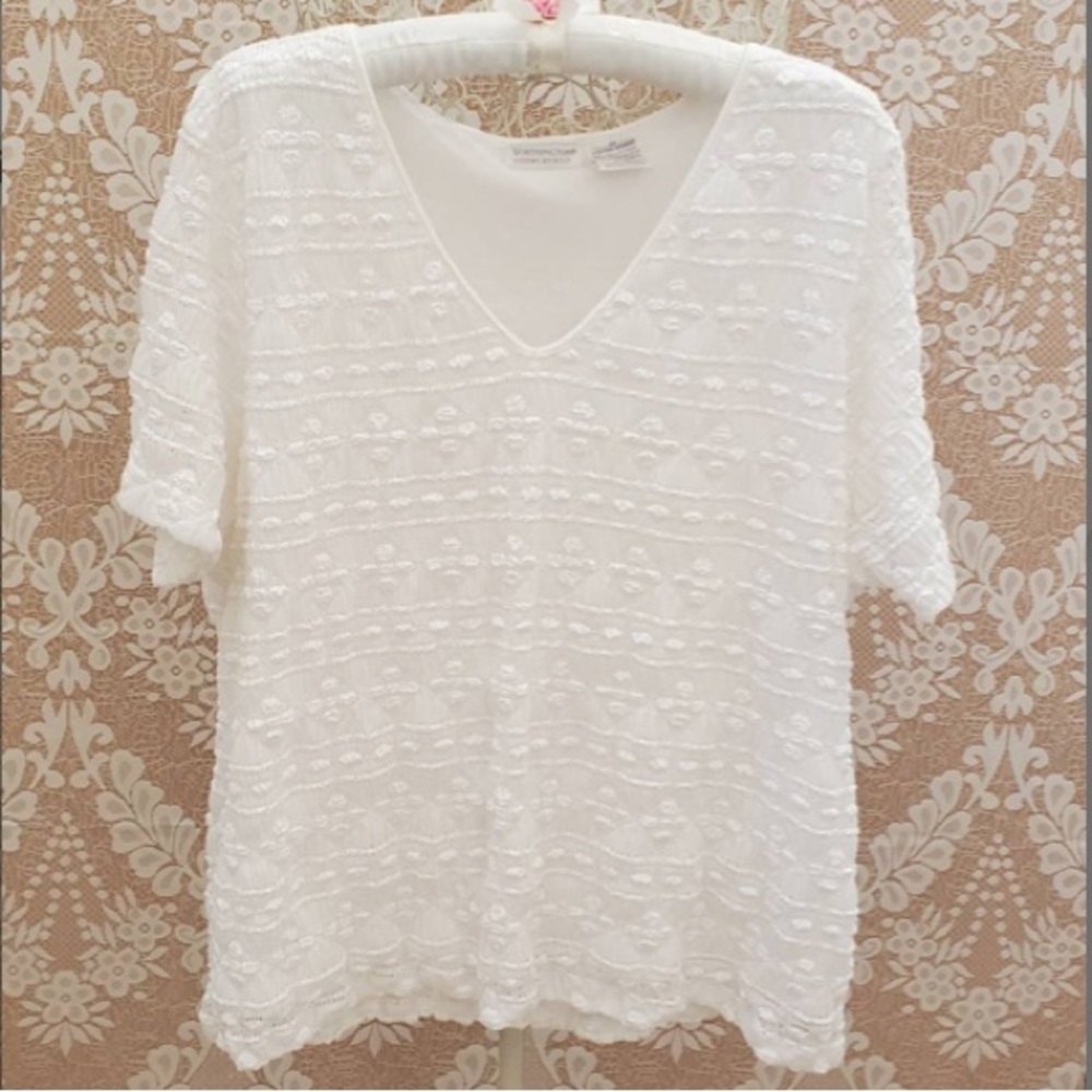 Worthington stretch X-Large woman’s white boho top